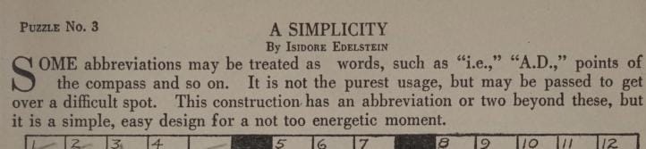 A teenager contributes to the first crossword book